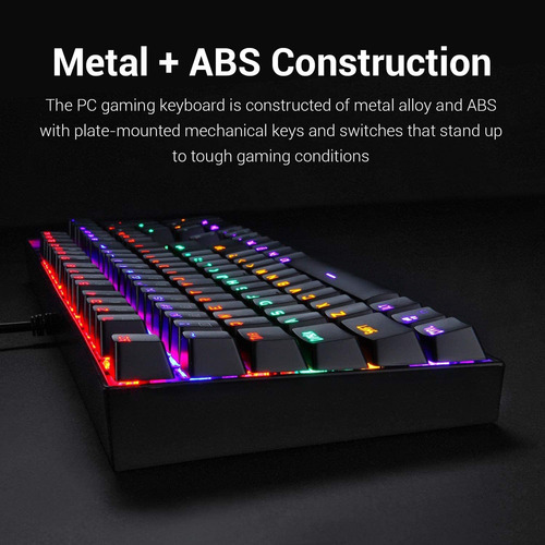 Redragon K551 Teclado Mecanico Para Juegos Rgb Led Rainbo...