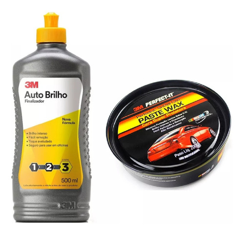 3m Paste Wax Cera Cristalizadora + 3m Auto Brilho 500g