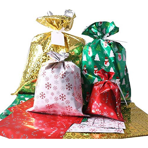 Bolsas De Regalo Para Navidad 40 Piezas 4 Tamaños 4 Diseño