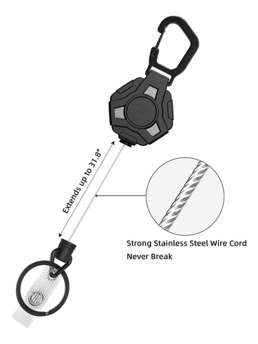 Cordón De Llavero Retráctil Resistente Correas Poligonales P