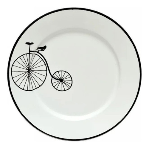 Imagen 2 de 4 de Set P/2: Plato Playo Postre Jarro Vajilla Enlozada Bicicleta