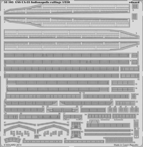 Eduard Modelo Uss Ca-35 Indianapolis Pasamano Detalle