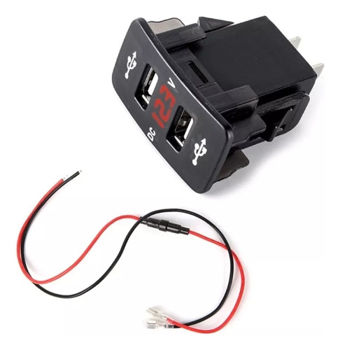 Dc 12v 24v Dual Usb Cargador De Coche Enchufe Led Voltímetro