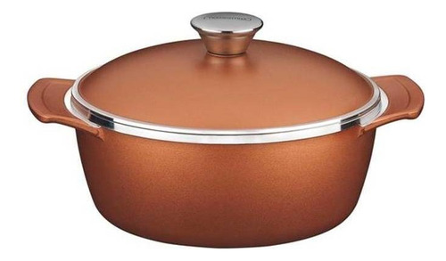 Cazuela Cocotte de 14 cm, 0 x 8 l, aluminio dorado con revestimiento