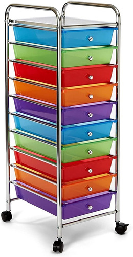 Carrito Multiusos 10 Cajones Multicolor Ideal Organización