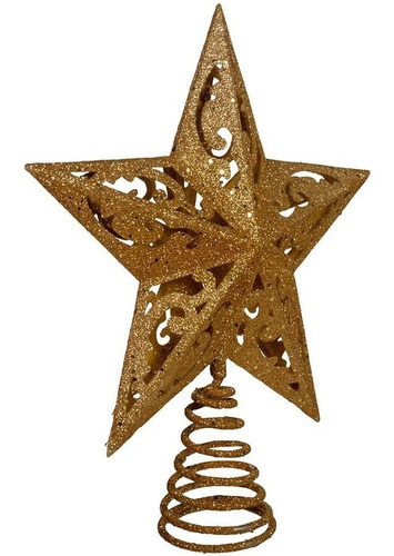 Estrella Dorada Brillante Para Arbol De Navidad (8 Pulgadas)