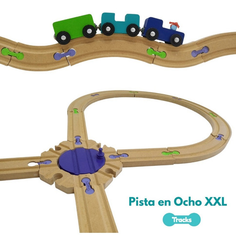 Imagen 3 de 9 de Tren Didactico Pista En 8 Gigante Tracks Compatible Trencity