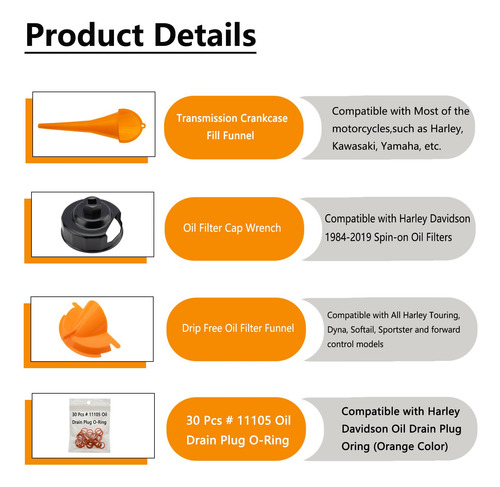 Kit De Cambio De Aceite Con Herramientas Y Juntas Tóricas