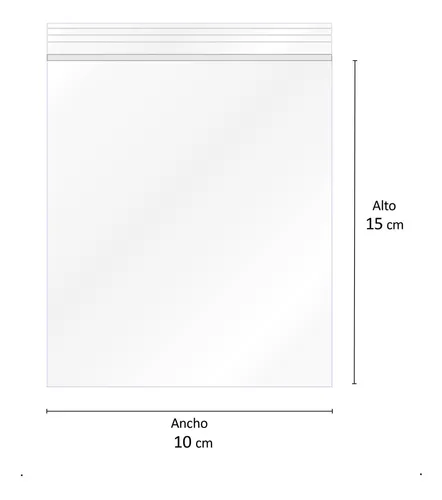 comprar 100 Bolsas Cierre Hermético Zipper Transparentes 10x15cm