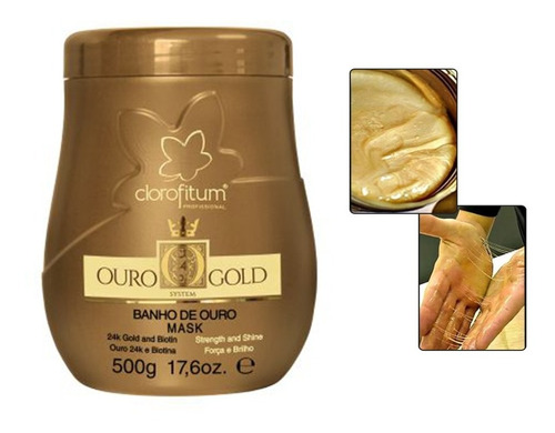 Ouro 24k Gold Máscara Banho De Ouro 500g Clorofitum