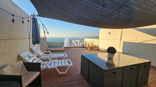 Vista Al Mar Con Azotea Privada,impecable Y Soleado. Concón