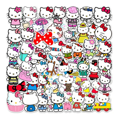 50 Stickers Impermeables Hello Kitty  , Pegatinas