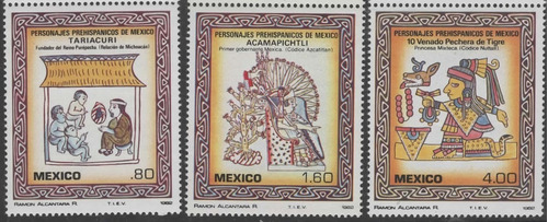 México 1982  Personajes Prehispánico Tariacuri Acamapixtli