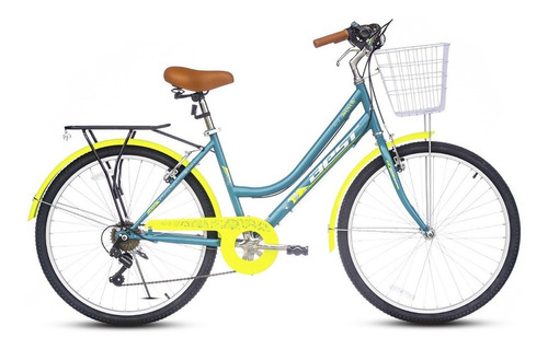 Bicicleta Best De Dama Branta City Aro 26  Verde/limon