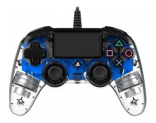 Imagen 2 de 4 de Joystick Con Cable Nacon Ps4 Cristal Azul Soy Gamer