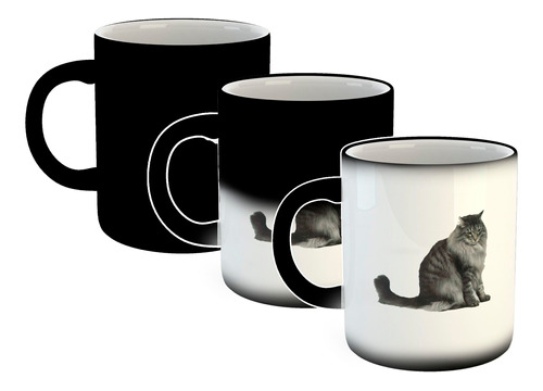 Taza Magica Gato Siberiano Sentado