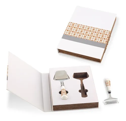 Set De 2 Utensilios Para Queso Book Con Diseño Tipo Libro