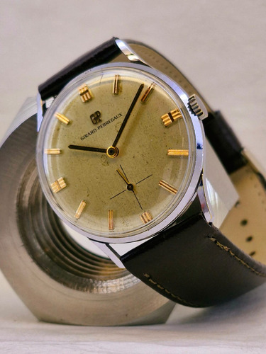 Reloj Girard Perregaux Original Esfera Tropical Default Full Marrón Oscuro Plateado Hermosa Patina Vintage