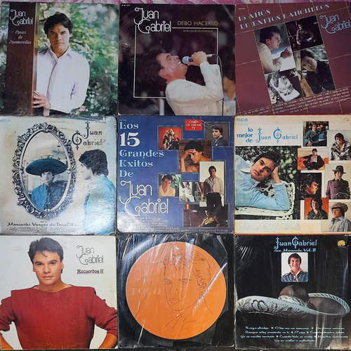 Juan Gabriel 9 Discos De Acetato Algunos Con Signos De Uso 