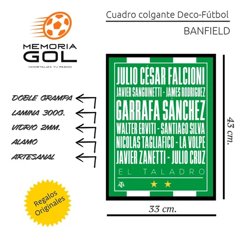 Cuadro Camiseta Futbol Banfield Ideal Regalo Taladro Idolos