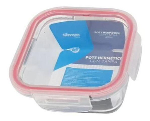 Pote Vidro Quadrado 400ml - Western