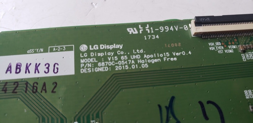 T-con LG 6870-0547a V15 65 Uhd 65uh5c-bf (Usado)
