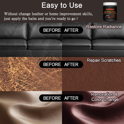 Bálsamo Recolorante Para Cuero Werbme Black 300 Ml, Tinte Pa