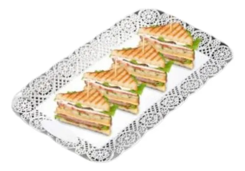 comprar Bandeja Rectangular De Plástico Duro Con Blonda 16x27cm X100