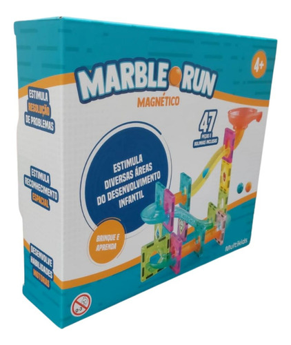 Blocos Montar Circuito Bolinhas Marble Run Magnético 47 Pçs