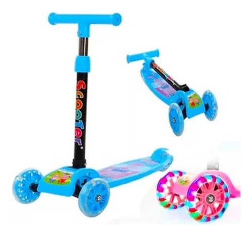 Scooter Plegable Con Luces Para Niños Y Niñas