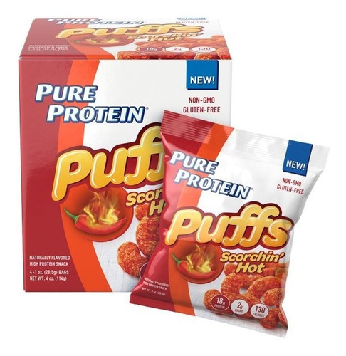 Pure Protein Snack Puff Picantes  4pack 28grs.