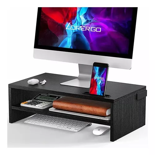 Soporte elevador para monitor de madera, soporte de escritorio para  computadora, soporte de escritorio para monitor de madera, para PC,  pantalla de