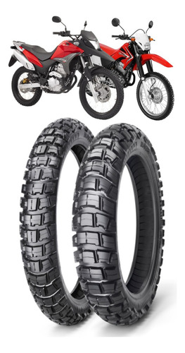 Kit Pneu 90/90-21 + 120/80-18 Ira Bunker Adapt Honda Xr 250