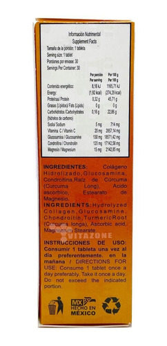Imagen 2 de 3 de Ossos Sans 30 Tabletas Naturacastle Colágeno Glucosamina
