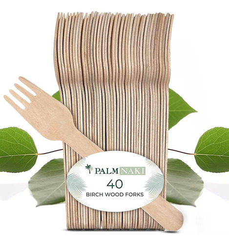 Tenedores Compostables Y Biodegradables Palm Naki 40pz