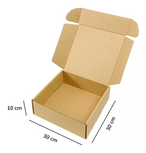 Caja de carton en natural 30x30+10cm