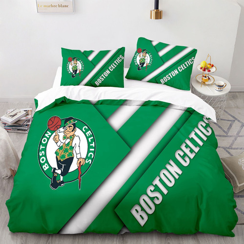 Funda De Edredón Boston Celtics Nba Team Ropa De Cama Doble