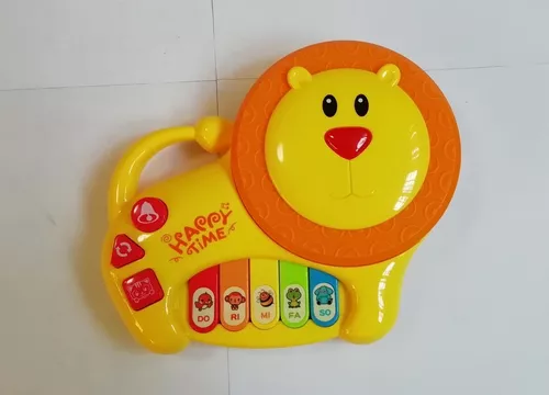 Adorable piano de león para bebé, 5 teclas de luz numeradas y de colores  diferentes, juguete musical para tocar y enseñar al bebé con 3 modos de