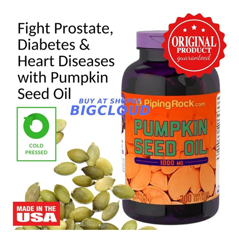 Pumpkin Seed Oil 1000mg Aceite Semilla Calabaza 200 Softgels
