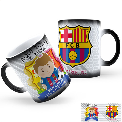 Taza Mágica Aqui Toma Fanatico De Barcelona Af Calidad