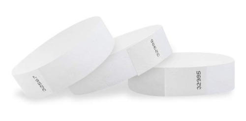 Imagen 1 de 3 de Pulseras Poliester Lisas Plasticas Seguridad Blancas 300u