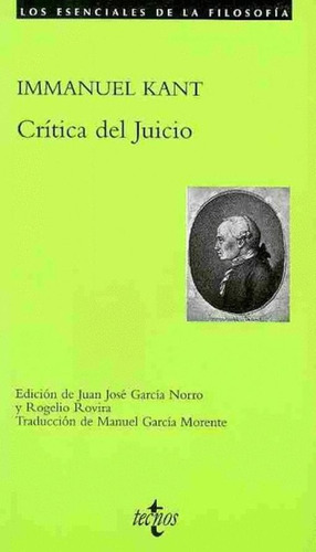 Crítica del juicio, de Kant, Immanuel. Editorial Tecnos, tapa blanda en español, 2008