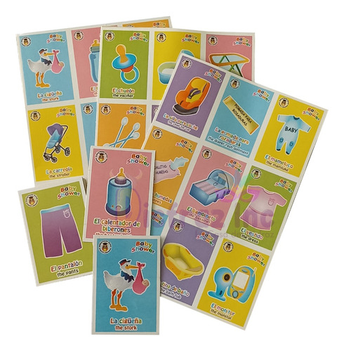 Juego Loteria Baby Shower Juegos Didácticos Bebe 