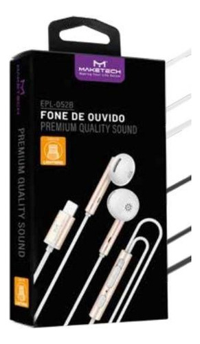 Fone De Ouvido Microfone Maketech Epl-052b Para Lightning Cor Branco