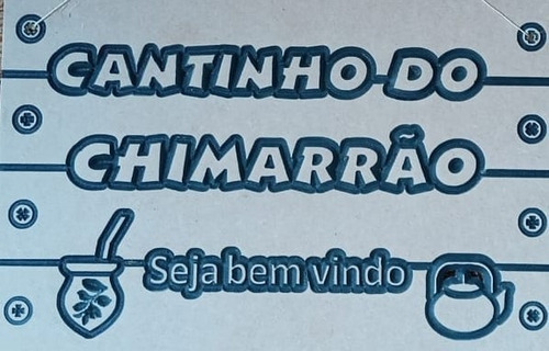 Imagem 2 de 3 de Placa Decorativa Entalhada Em Mdf 6mm Cantinho Do Chimarrão