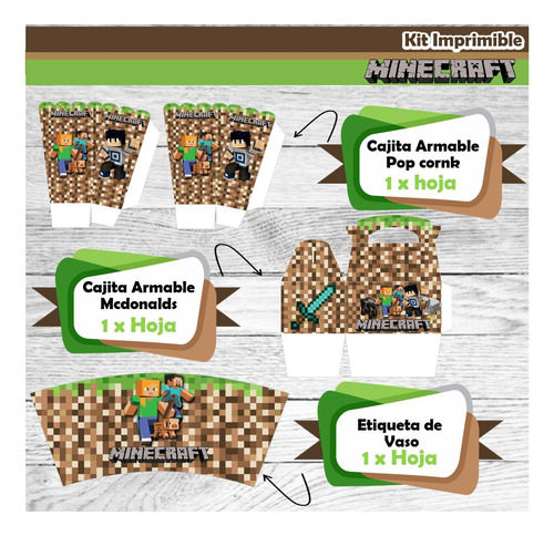 Kit Imprimible De Minecraft