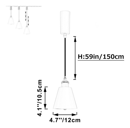 Colgantes Fsliving Con Forma De Luz Retráctil Tipo J, 3 Luce