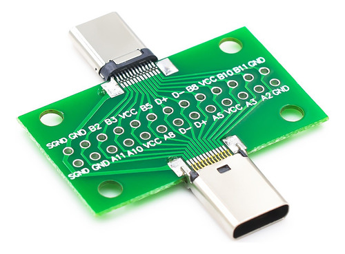 Placa Pcb Tipo C Macho A Hembra Usb 3.1 24 Pines 2.54 Mm Est