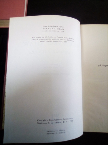 Bernard Shaw El Hombre Y Su Obra Eric Bentley (Usado)