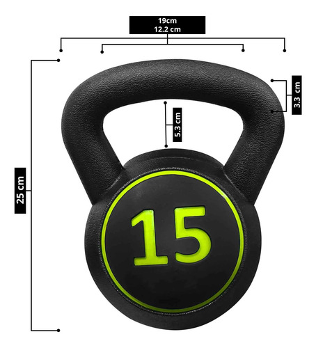 Set De Pesas Rusas Kettlebells 2 3 7 Kg Con Base